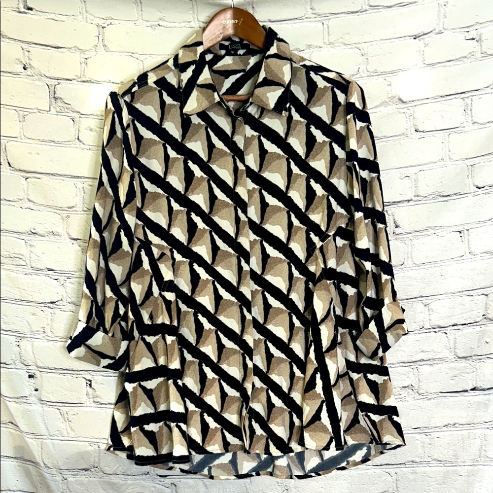 Lior Paris Long Sleeve Collared Blouse Size Medium Excellent Condition